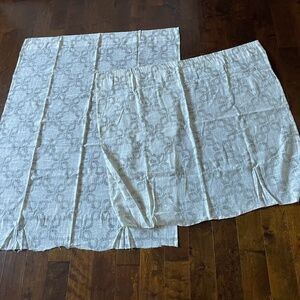 West Elm fabric white silver light grey grey links pattern print